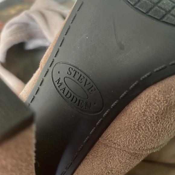 STEVE MADDEN NORRI SUEDE VELVET OVER THE KNEE HIGH BOOTS WOMENS 6 TAUPE - Picture 4 of 12